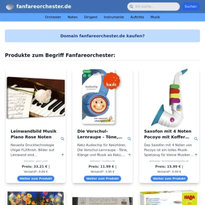 Screenshot fanfareorchester.de