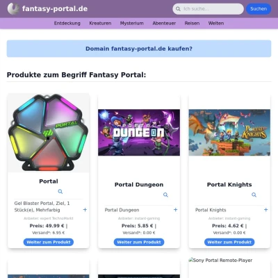 Screenshot fantasy-portal.de