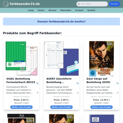 Screenshot farbbaender24.de