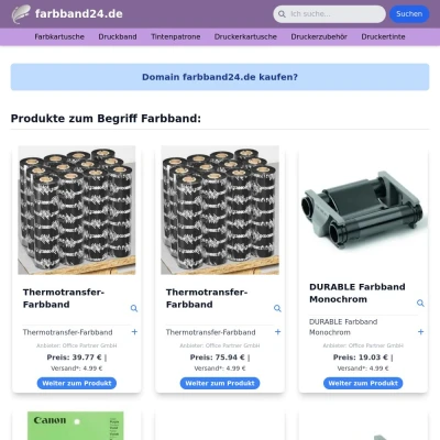 Screenshot farbband24.de