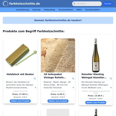 Screenshot farbholzschnitte.de