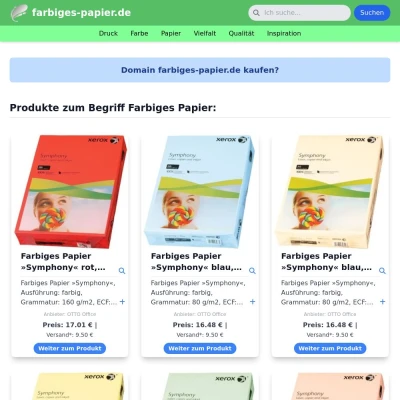 Screenshot farbiges-papier.de
