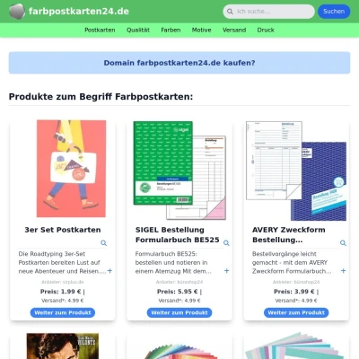 Screenshot farbpostkarten24.de