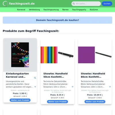 Screenshot faschingszeit.de
