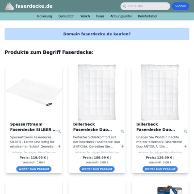 Screenshot faserdecke.de