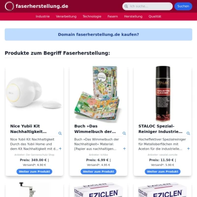 Screenshot faserherstellung.de