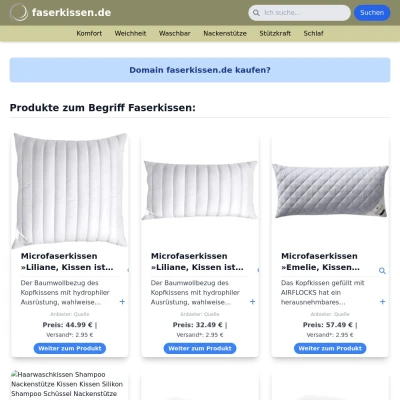 Screenshot faserkissen.de