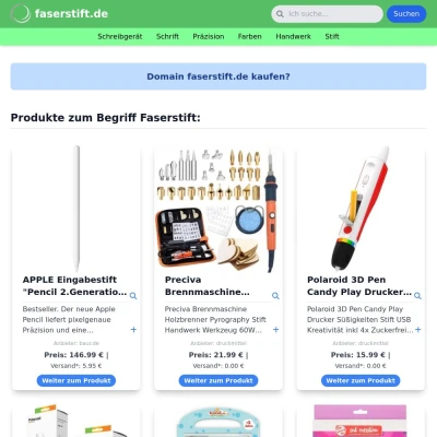 Screenshot faserstift.de