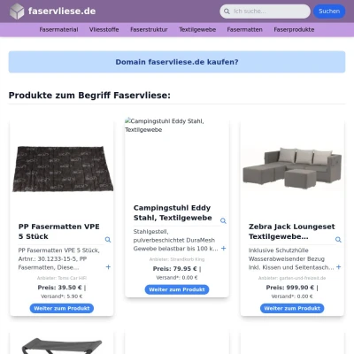 Screenshot faservliese.de