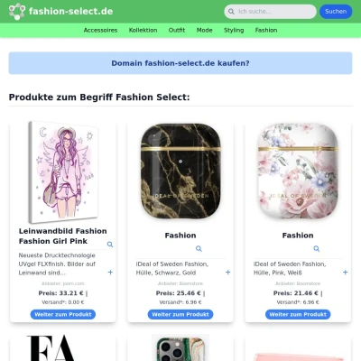Screenshot fashion-select.de