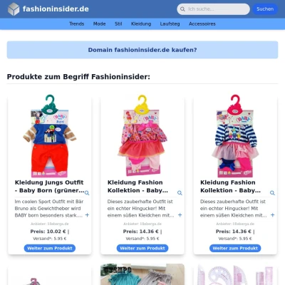 Screenshot fashioninsider.de