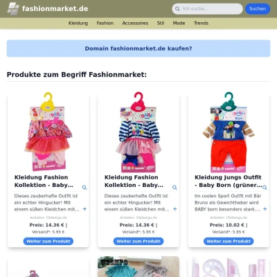 Screenshot fashionmarket.de