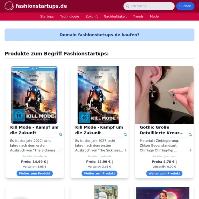 Screenshot fashionstartups.de