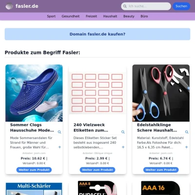 Screenshot fasler.de