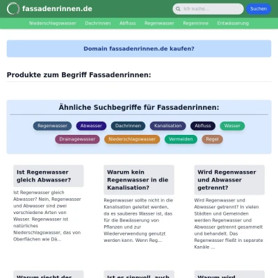 Screenshot fassadenrinnen.de