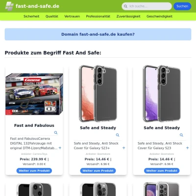 Screenshot fast-and-safe.de