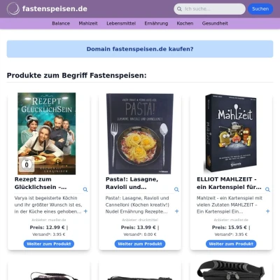 Screenshot fastenspeisen.de