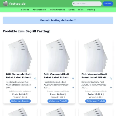 Screenshot fasttag.de