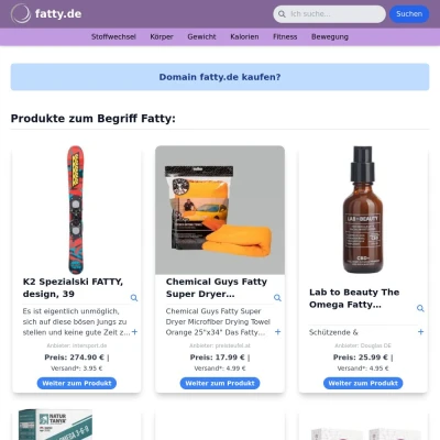 Screenshot fatty.de