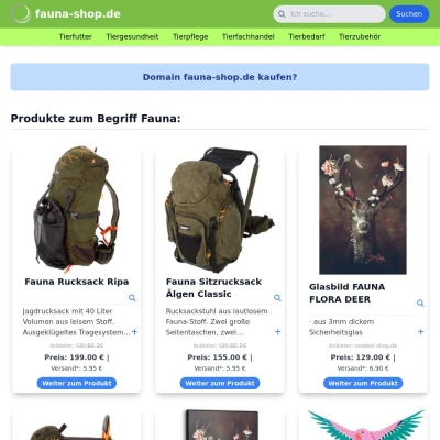 Screenshot fauna-shop.de