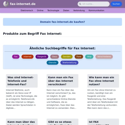 Screenshot fax-internet.de