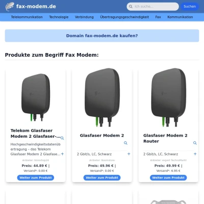 Screenshot fax-modem.de