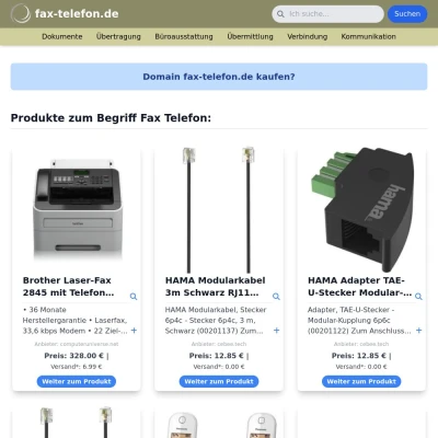 Screenshot fax-telefon.de