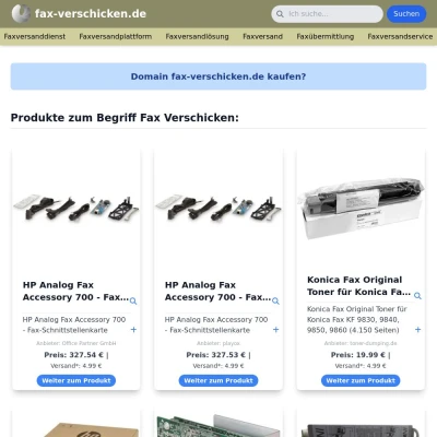 Screenshot fax-verschicken.de