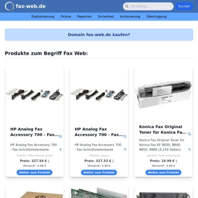 Screenshot fax-web.de