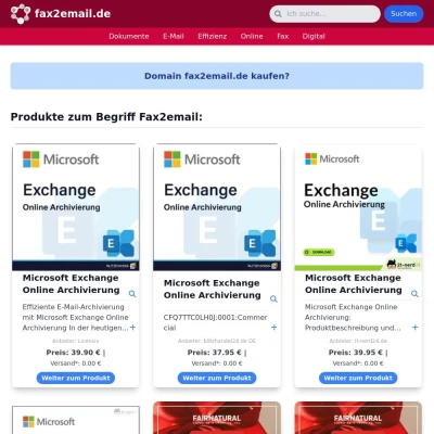 Screenshot fax2email.de