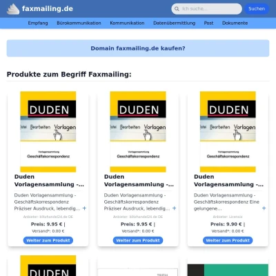 Screenshot faxmailing.de