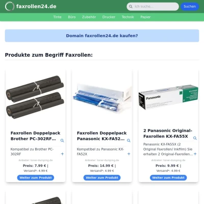 Screenshot faxrollen24.de