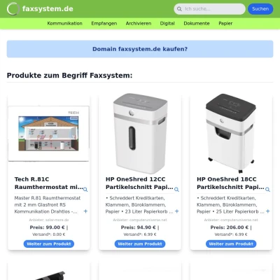 Screenshot faxsystem.de