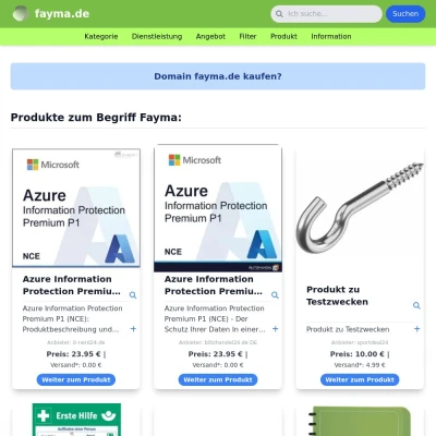 Screenshot fayma.de