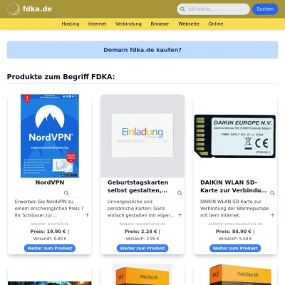 Screenshot fdka.de
