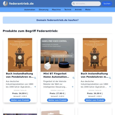 Screenshot federantrieb.de