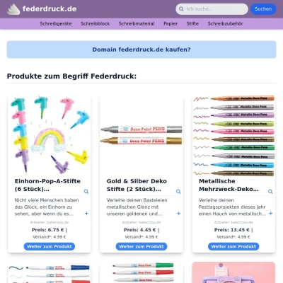 Screenshot federdruck.de