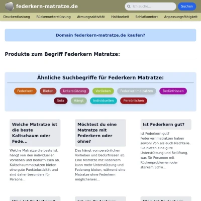 Screenshot federkern-matratze.de