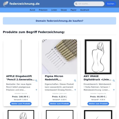 Screenshot federzeichnung.de