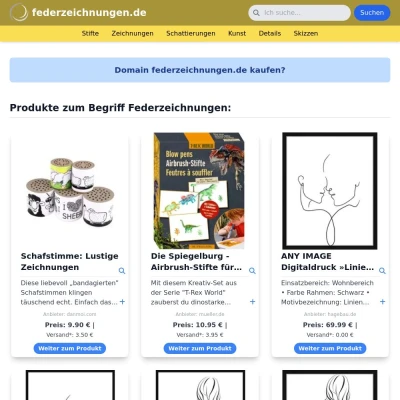 Screenshot federzeichnungen.de