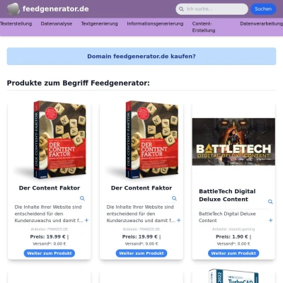 Screenshot feedgenerator.de