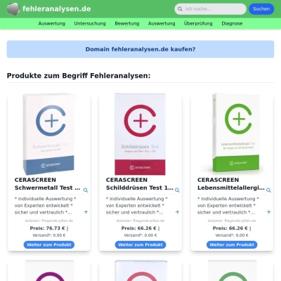 Screenshot fehleranalysen.de