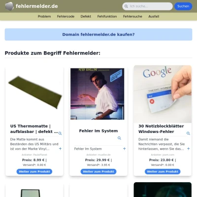 Screenshot fehlermelder.de