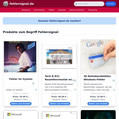 Screenshot fehlersignal.de