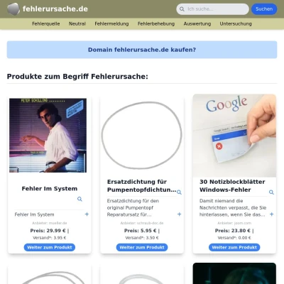Screenshot fehlerursache.de