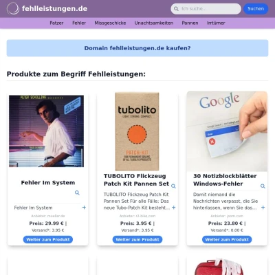 Screenshot fehlleistungen.de