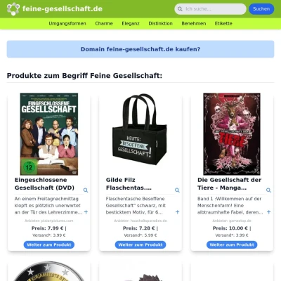 Screenshot feine-gesellschaft.de