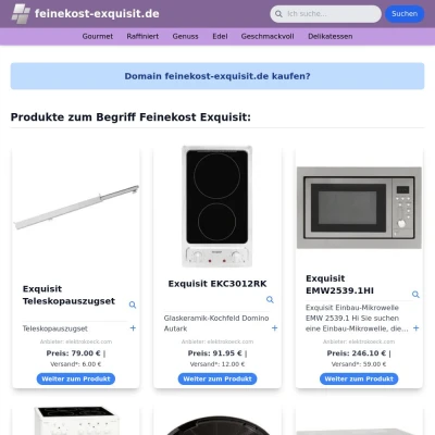 Screenshot feinekost-exquisit.de