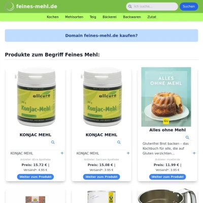 Screenshot feines-mehl.de