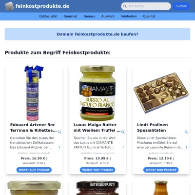 Screenshot feinkostprodukte.de